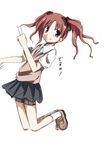  bad_id bad_pixiv_id brown_eyes brown_hair jumping kue long_hair nail school_uniform shirai_kuroko solo sweater_vest thigh_strap to_aru_kagaku_no_railgun to_aru_majutsu_no_index twintails 