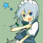  bad_id bad_pixiv_id blue_eyes izayoi_sakuya maid maid_headdress orange_(bibiko) silver_hair solo touhou 