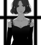  baccano! bad_id bad_pixiv_id black_hair chane_laforet doro_(pixiv30746) greyscale looking_at_viewer monochrome short_hair solo 