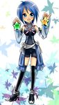  aqua_(kingdom_hearts) bad_id bad_pixiv_id bike_shorts blue_eyes blue_hair detached_sleeves kingdom_hearts kingdom_hearts_birth_by_sleep open_mouth short_hair solo star thighhighs 