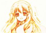  :3 :d bad_id bad_pixiv_id baka_to_test_to_shoukanjuu bunny godees hair_ornament hairclip highres himeji_mizuki long_hair monochrome open_mouth sepia sketch smile solo traditional_media 