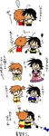  1girl black_hair dress kasumi_(pokemon) pokemon red_hair satoshi_(pokemon) side_ponytail translation_request 