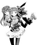  armband book bow floating hug jacket long_hair mammon monochrome necktie open_mouth skirt stakes_of_purgatory thigh-highs thighhighs twintails umineko_no_naku_koro_ni uniform ushiromiya_ange 