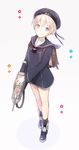  backpack bad_id bad_twitter_id bag blue_eyes clothes_writing dress hat kantai_collection long_sleeves nakahara_(mu_tation) necktie randoseru sailor_collar sailor_dress sailor_hat short_hair silver_hair solo z1_leberecht_maass_(kantai_collection) 