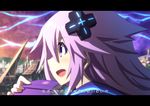  adult_neptune check_translation close-up d-pad d-pad_hair_ornament from_side hair_ornament hood hooded_track_jacket jacket long_hair mizunashi_(second_run) neptune_(series) purple_eyes purple_hair shin_jigen_game_neptune_vii solo track_jacket translation_request 