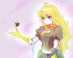  adventure_time animal bandages bee blonde_hair breasts breezy bug commentary_request crossover iesupa insect long_hair medium_breasts purple_eyes rwby spoilers yang_xiao_long 