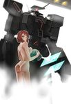  absurdres ass bad_id bad_pixiv_id breast_press breasts helmet highres looking_at_viewer love_live! love_live!_school_idol_project mecha medium_breasts mole_on_ass nishikino_maki nude peeled_apple purple_eyes red_hair short_hair solo steam 