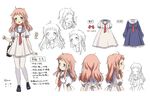  bag blue_eyes braid commentary dress long_hair motohara_moka multiple_views open_mouth original pink_hair shoes smile thighhighs translation_request white_legwear 