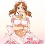  :d apron arm_garter bad_id bad_tumblr_id bracelet breasts brown_eyes brown_hair bukiyama dress earrings hair_ribbon heart heart_earrings holding holding_tray idolmaster idolmaster_cinderella_girls jewelry large_breasts long_hair maid maid_headdress open_mouth plaid ribbon ribbon-trimmed_clothes ribbon_trim smile solo totoki_airi tray twintails 