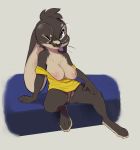  anthro anus black_eyes black_fur breasts clothing female fur hi_res kazie lagomorph mammal multicolored_fur nipples one_eye_closed pussy rabbit reign-2004 short_stack solo spectacles tan_fur two_tone_fur wardrobe_malfunction whiskers 