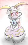  machine magearna no_humans pink_eyes pokemon red_sclera solo tagme translation_request 