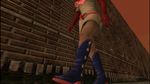  1girl 3d belt boots costume female gloves hack heart heather_mason legs outdoors panties princess_heart short_hair silent_hill silent_hill_3 skirt solo stars underwear upskirt vines wall 