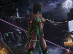  2boys 3boys 4girls armlet armpits baraka bare_legs bare_shoulders breasts broom choker cleavage cross-laced_clothes crossover dark_skin elbow_gloves female gloves green_clothes green_eyes half_mask harry_potter highres holding holding_weapon jade_(mortal_kombat) kitana large_breasts legs long_hair looking_at_viewer mask mileena moon mortal_kombat multiple_boys multiple_girls navel neck no_bra outdoors ponytail realistic reclining reptile_(mortal_kombat) revealing_clothes scorpion_(mortal_kombat) sindel sktneh sky solo staff standing sword toned weapon 