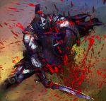  1boy achilles armor blood helmet homex koei male_focus manly shield solo sword troy_musou weapon 
