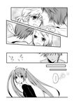 blush character_request comic commentary_request greyscale hatsune_miku hoshina_satoya kagamine_len kagamine_rin kaito meiko monochrome multiple_boys multiple_girls translation_request vocaloid vocaloid_append 