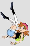  1girl amy_gillis backpack bag blush brown_hair cartoon_network clarence looking_at_viewer ramb_chop 