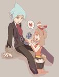  1boy 1girl artist_request beldum haruka_(pokemon) pokemon pokemon_oras sexually_suggestive spoken_heart tagme tsuwabuki_daigo 