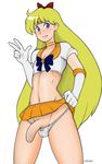  aino_minako bishoujo_senshi_sailor_moon blonde_hair blue_eyes blush crossdressing dross elbow_gloves flaccid foreskin genderswap genderswap_(ftm) gloves panties penis sailor_venus trap underwear 