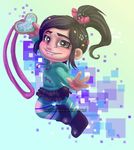  black_hair candy deviantart disney necklace ponytail skirt vanellope_von_schweetz vyntresser wreck-it_ralph 