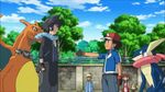  alain_(pokemon) animated animated_gif charizard greninja handshake pokemon satoshi_(pokemon) 