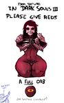  1girl armor black_hair breasts dark_souls darkwraith from_software mask navel red_skin scathegrapes sitting souls_(from_software) thick_thighs 