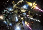  beam bonyama damaged geara_zulu gun gundam gundam_unicorn jagd_doga mecha shield space weapon 