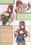  2girls absurdres bare_shoulders bat_wings braid breasts brown_hair china_dress chinese_clothes cleavage cleavage_cutout detached_collar dress erect_nipples eye_contact gloves green_eyes hands_on_chest hands_on_own_chest hat highres hong_meiling large_breasts legs long_hair looking_at_another looking_at_viewer moneti_(daifuku) multiple_girls navel nude pantyhose red_eyes remilia_scarlet short_hair skirt sleeveless sleeveless_dress standing thighs touhou translation_request twin_braids white_hair wings 