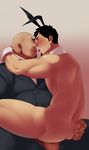  2boys abs anal animal_ears ass blush bunny_ears business_suit drooling kiss male_focus multiple_boys muscle naughty_face necktie pecs penis saliva size_difference smith_(ardp13) tagme testicles yaoi 