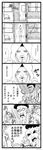  blush_stickers cleft_chin comic crying downtown_no_gaki_no_tsukai_ya_arahende!! eyelashes greyscale highres hood japanese_clothes kimono male_focus monochrome multiple_boys one-punch_man puri_puri_prisoner rao_ruki saitama_(one-punch_man) tearing_clothes torn_clothes translated uchikake 