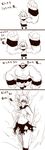  anchor_symbol breasts comic folded_ponytail highres inazuma_(kantai_collection) kantai_collection karakure_(kamo-nanban) large_breasts monochrome neckerchief school_uniform serafuku translated underboob 