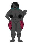  absurd_res anthro belly big_areolas biped black_fur black_hair black_lips canid canine canis deep_navel digital_media_(artwork) ear_piercing female front_view fur green_eyes green_hair hair hand_on_hip hi_res lips looking_at_viewer mammal maverick115 multicolored_hair navel nude piercing simple_background slightly_chubby solo standing tattoo thick_thighs two_tone_hair white_background wolf 