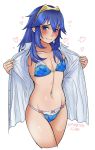  1girl bikini blue_eyes blue_hair blush breasts fire_emblem fire_emblem:_kakusei highres lucina nintendo swimsuit 