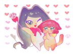  cat character_request furry go!_princess_precure hotomura_(muramura69) long_hair miss_siamour one_eye_closed precure 