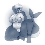 2019 5_toes alexaxes anklet anthro belly big_breasts big_thighs bikini biped breasts cetacean clothed clothing collar curvaceous delphinoid digital_media_(artwork) ear_piercing eyelashes female hair huge_breasts huge_thighs jewelry looking_at_viewer makeup mammal marine piercing pussy skimpy slightly_chubby sling_bikini smile solo swimsuit thick_thighs toes toothed_whale 