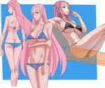  arm_grab armpits ass back backboob bikini blue_eyes blush braid breasts butt_crack cleavage embarrassed french_braid hair_ornament hairclip huge_breasts juliana_eberhardt legs long_hair lowleg lowleg_bikini makacoon micro_bikini multiple_views navel pink_hair senjou_no_valkyria senjou_no_valkyria_2 sitting sketch standing strap_gap swimsuit thigh_gap underboob very_long_hair 