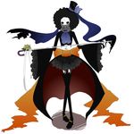  afro brook deus_ex_machina genderswap genderswap_(mtf) high_heels monster_girl noname_npc_b one_piece scarf shoes skeleton skirt solo sword thighhighs weapon 