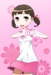  brown_hair c_(neta) child doujima_nanako dress heart heart_hands persona persona_4 short_twintails solo twintails 