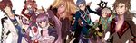  4boys asbel_lhant bad_id bad_pixiv_id blue_hair brown_hair cheria_barnes glasses highres hubert_ozwell malik_caesars multiple_boys multiple_girls pascal purple_hair red_hair richard_(tales) sophie_(tales) sudachips tales_of_(series) tales_of_graces twintails two_side_up white_background white_hair 