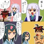  2girls 4koma comic katanagatari long_hair multiple_girls rifyu togame translated very_long_hair yasuri_nanami yasuri_shichika 