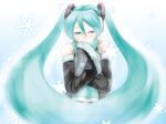  detached_sleeves hatsune_miku long_hair snowflakes solo twintails utou_yoshio very_long_hair vocaloid 