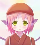  animal_ears boxinhev face green_eyes hat mystia_lorelei okamisty open_mouth pink_hair short_hair solo touhou upper_body 