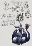  black_eyes black_skin dragon feral how_to_train_your_dragon invalid_tag looking_at_viewer male open_mouth ovopack simple_background sketch toothless wings yawn 