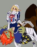  ass blonde_hair blush crotch_cutout cunnilingus ganon ganondorf inuki knife oral pointy_ears pussy red_eyes red_hair sheik the_legend_of_zelda torn_clothes ugly_man uncensored weapon 
