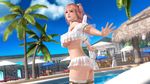  1girl 3d ass breasts dead_or_alive dead_or_alive_5 dead_or_alive_xtreme_3_fortune dead_or_alive_xtreme_beach_volleyball female honoka_(doa) large_breasts official_art outdoors pink_hair sky smile solo underboob 