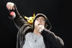  black_background eminem pikachu pokeball pokemon pokemon_(game) ribero singing slim_shady 