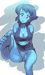  bad_id bad_pixiv_id blue_dress blue_hair blue_skin breasts cleavage dress feet harabacho_(gkfkqkch1) lapis_lazuli_(steven_universe) leg_up looking_at_viewer no_panties parted_lips pussy solo steven_universe toes 