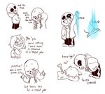  =_= androgynous battle bone comic dark_persona defeat english frisk_(undertale) glowing glowing_eye glowing_hand grin holding holding_knife hood hoodie impaled knife mudkipful sans skeleton slippers smile spoilers tears undertale 