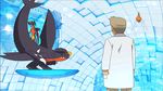  1boy animated animated_gif flying garchomp ookido_yukinari pokemon pokemon_(anime) rotom 