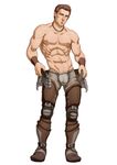  1boy abs alistair_(dragon_age) bara brown_hair dragon_age dragon_age_2 male_focus muscle pecs penis short_hair solo szadek tagme testicles uncensored undressing 