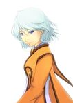  1girl blue_eyes breasts capelet coat refill_sage short_hair silver_hair tales_of_(series) tales_of_symphonia 